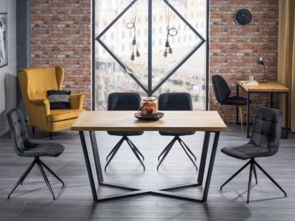 Stół MARCELLO 150x90 lity dąb/czarny