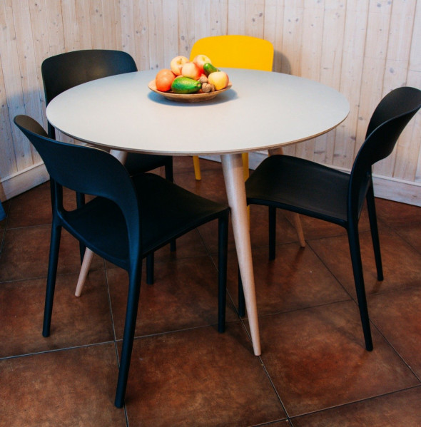 Stół okrągły PLANET 105x105 biały