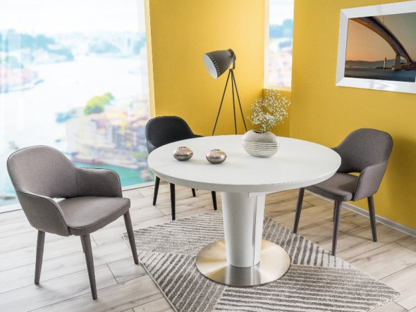 Stół ORBIT 120(160)x120 biały rozkładany