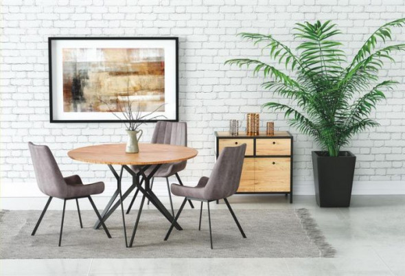 Stół PIXEL 2 120x120 dąb złoty/czarny