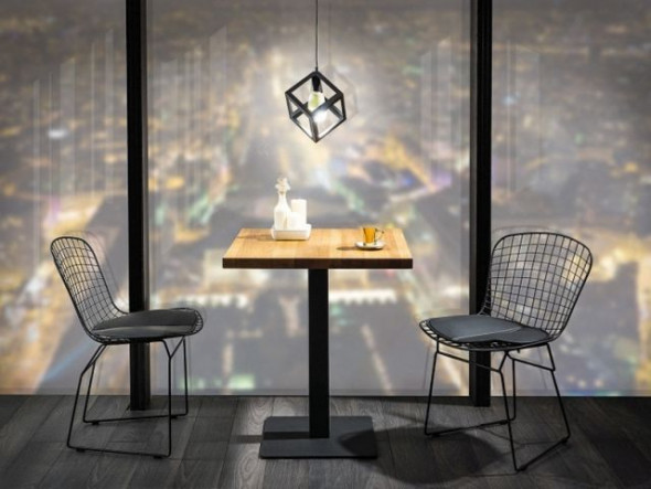 Stół PURO 70x70 dąb lite drewno/czarny