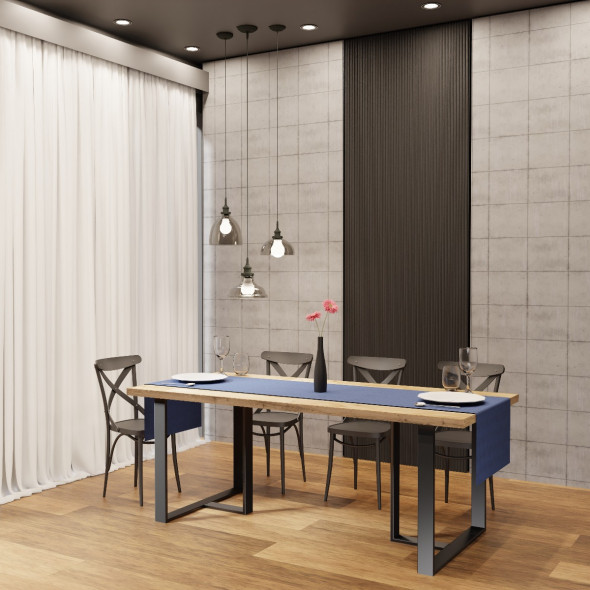 Stół SAMI 160x90 dąb/czarny