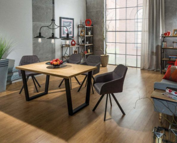 Stół VALENTINO 150x90 dąb lite drewno/czarny