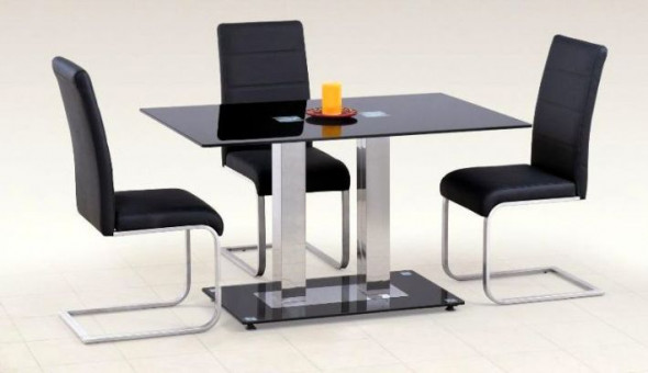 Stół WALTER 2 130x80 czarny/chrom