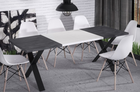 Stół X 130(170)x80 beton ciemny rozkładany