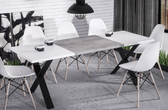 Stół X 130(170)x80 biały połysk rozkładany