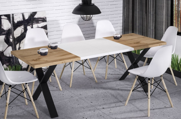 Stół X 130(170)x80 dąb wotan rozkładany