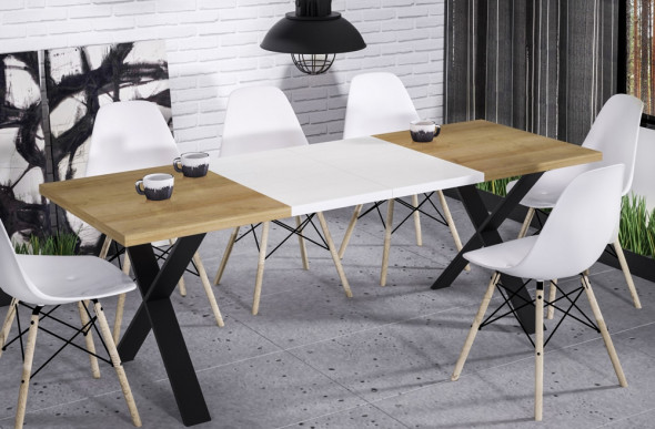 Stół X 130(210)x80 dąb riviera rozkładany