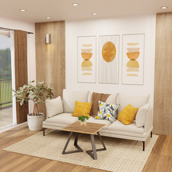 Stolik kawowy AZCO 60x60 dąb/czarny