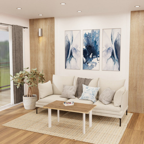 Stolik kawowy DESNE 100x60 dąb/biały