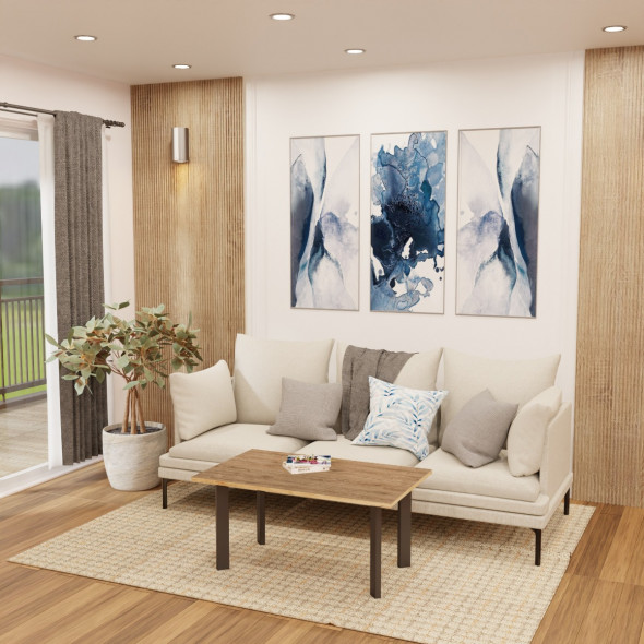 Stolik kawowy DESNE 100x60 dąb/czarny