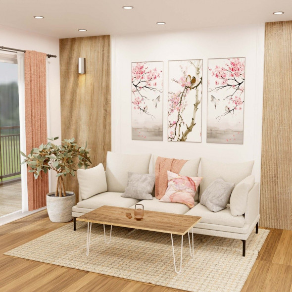 Stolik kawowy DONITA 120x60 dąb/biały