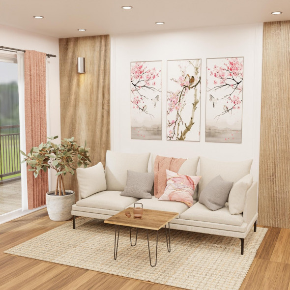 Stolik kawowy DONITA 60x60 dąb/czarny