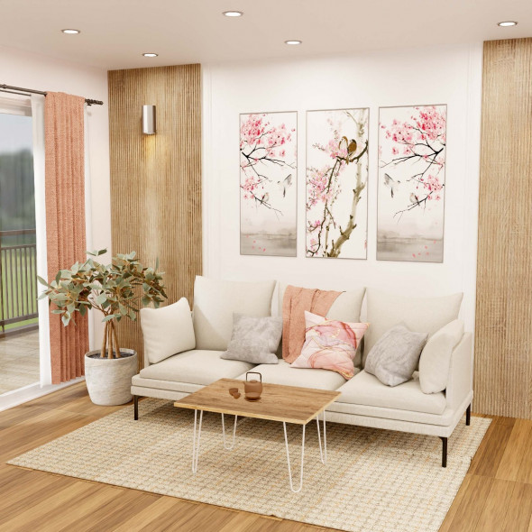 Stolik kawowy DONITA 80x60 dąb/biały