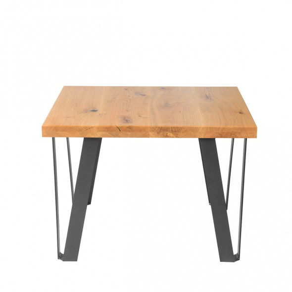 Stolik kawowy FREJA 70x70xh49 dąb lity/czarny