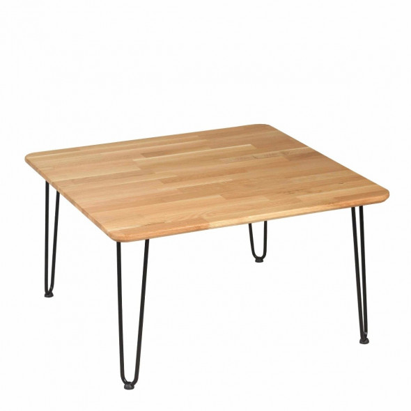 Stolik kawowy IRON OAK 88x88xh47,5 dąb/czarny