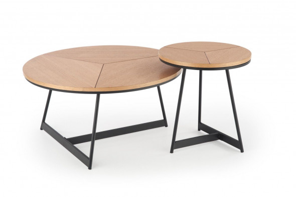 Stolik kawowy KARIDA 80x80 dąb/czarny