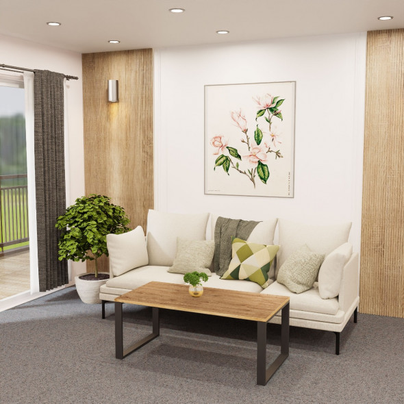 Stolik kawowy ODYSEUSZ 120x60 dąb/czarny