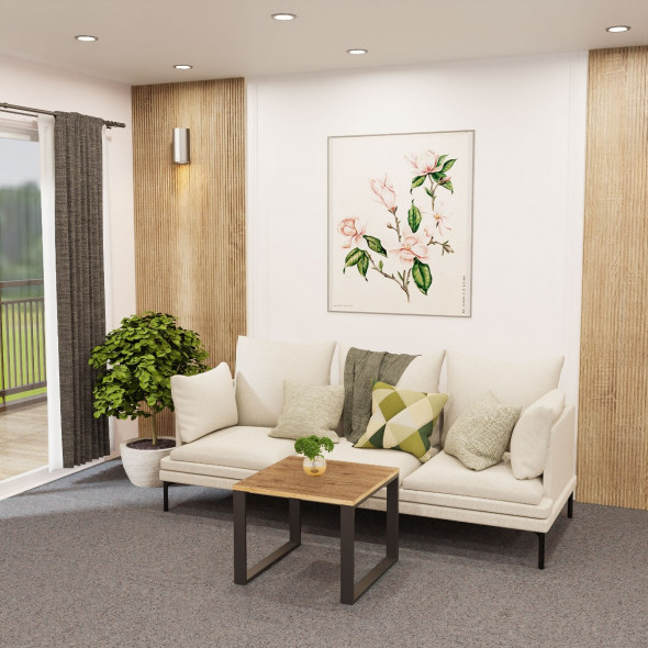 Stolik kawowy ODYSEUSZ 60x60 dąb/czarny