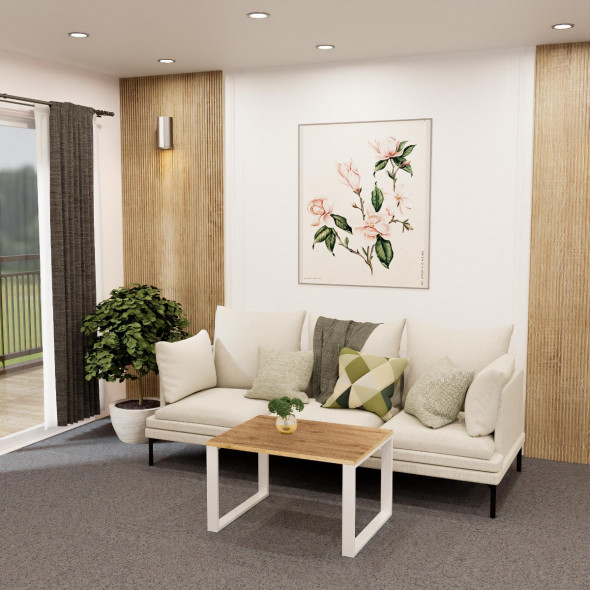 Stolik kawowy ODYSEUSZ 80x60 dąb/biały