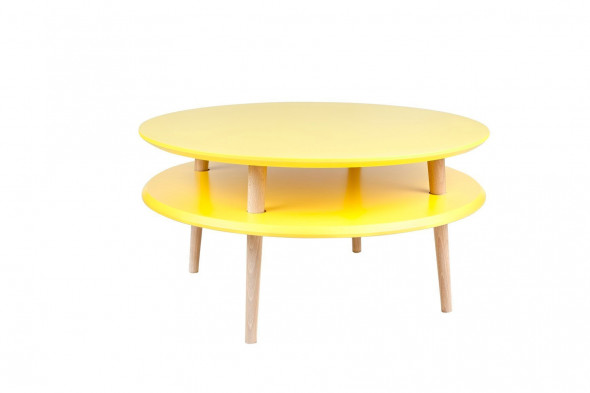 Stolik kawowy UFO Low 70x70 żółty