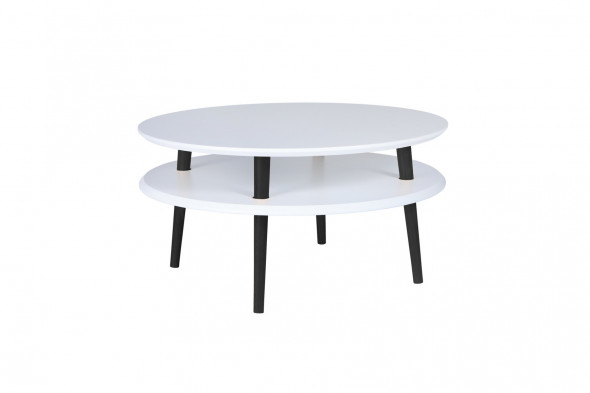 Stolik kawowy UFO Low biały czarne nogi