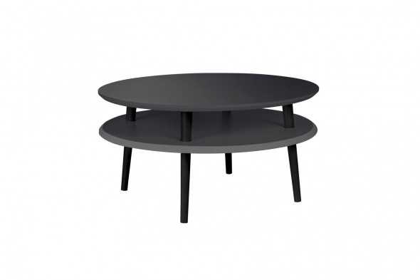 Stolik kawowy UFO Low grafitowy czarne nogi