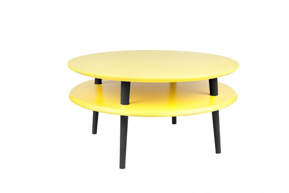 Stolik kawowy UFO Low żółty czarne nogi