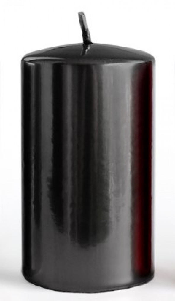 Świeca LUSTRO walec mały parafinowa 7x10cm czarna