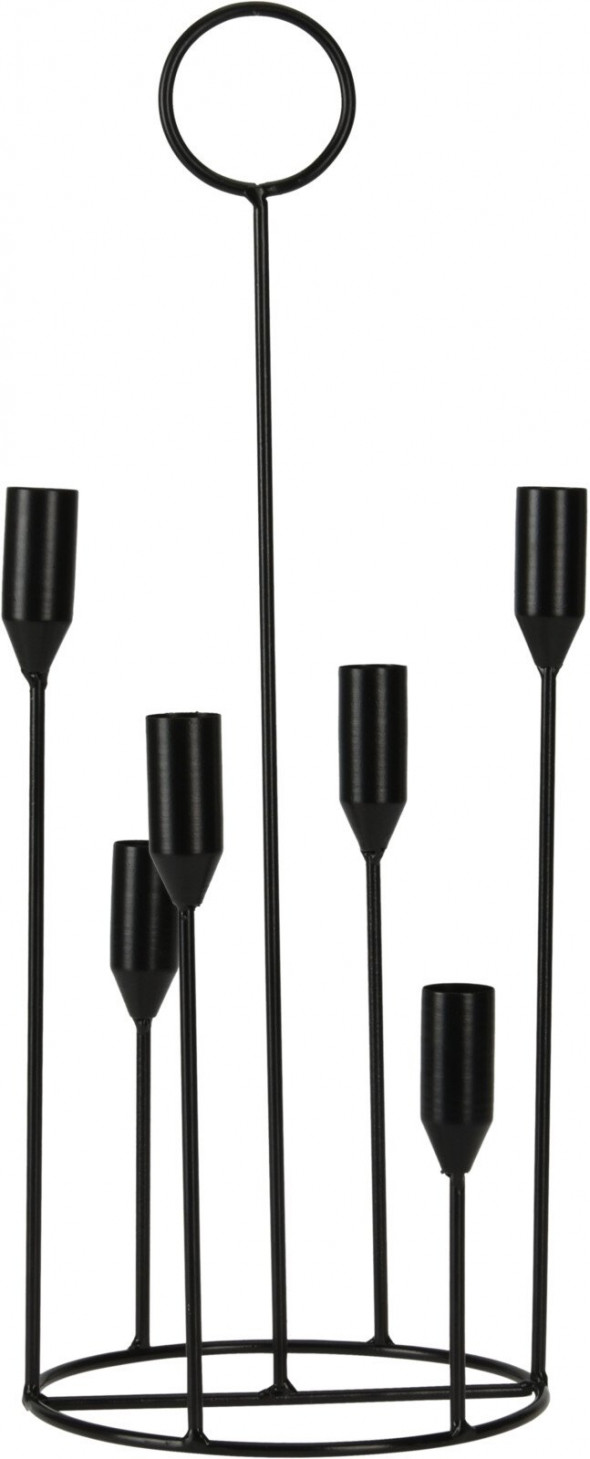 ŚWIECZNIK metalowy 16X45CM CZARNY CL