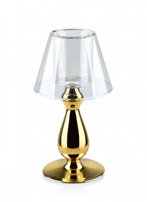 Świecznik szklany MARY ⌀11,5x22,5 cm złoty