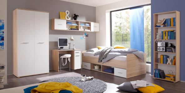 Szafa DINO 2D dąb/biała