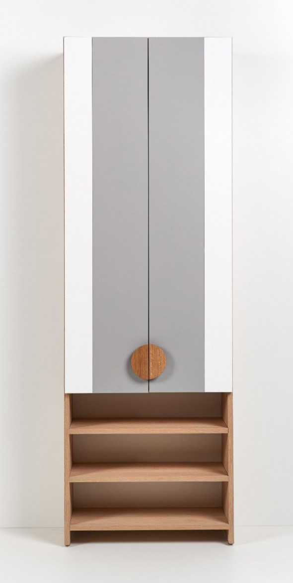 Szafa łazienkowa DENDOR K1.B 60 biała/szara/dąb