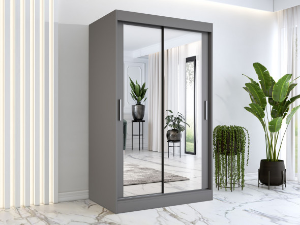 Szafa przesuwna MODUO COMFORT 120 antracyt z dwoma lustrami
