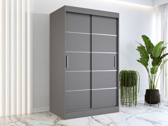 Szafa przesuwna MODUO COMFORT 120 antracyt z listwami