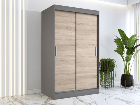 Szafa przesuwna MODUO COMFORT 120 antracyt/dąb sonoma gładka