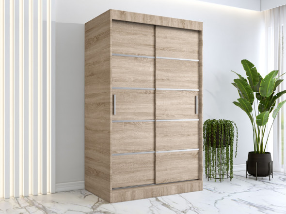 Szafa przesuwna MODUO COMFORT 120 dąb sonoma z listwami