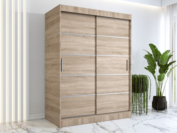 Szafa przesuwna MODUO COMFORT 150 dąb sonoma z listwami