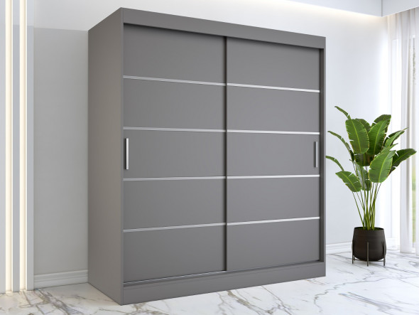 Szafa przesuwna MODUO COMFORT 180 antracyt z listwami