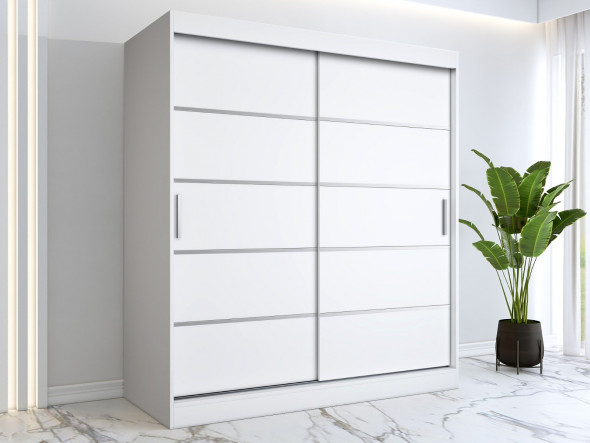 Szafa przesuwna MODUO COMFORT 180 biała mat z listwami