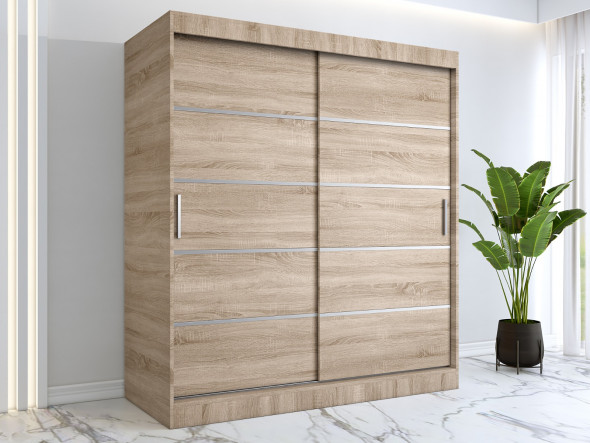 Szafa przesuwna MODUO COMFORT 180 dąb sonoma z listwami