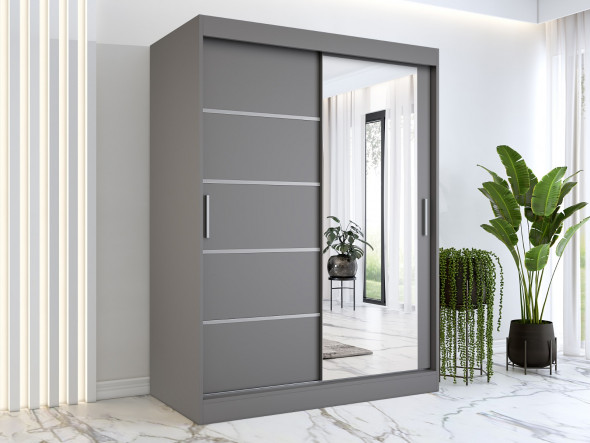 Szafa przesuwna MODUO COMFORT 2 150 antracyt z lustrem