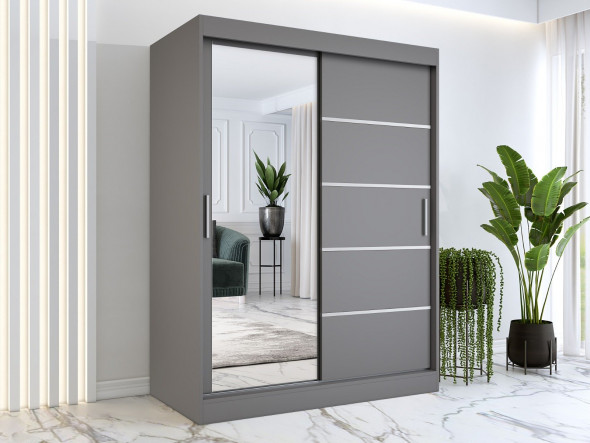 Szafa przesuwna MODUO COMFORT 3 150 antracyt z lustrem