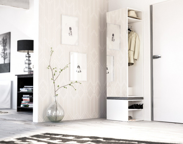 Szafka na buty + wieszak CLEVER biały