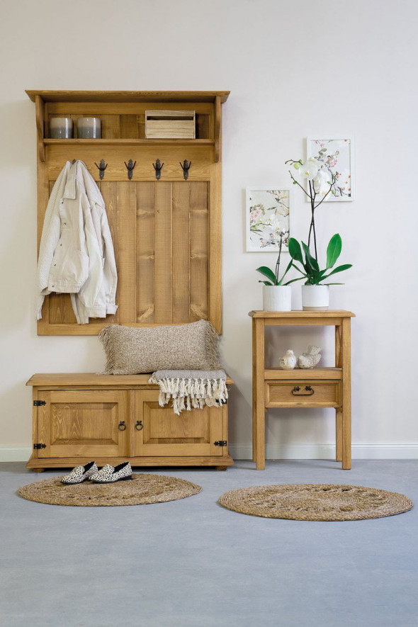 Szafka na buty + wieszak POPRAD brąz miodowy