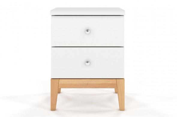 Szafka nocna LIVIA 2S biała/buk