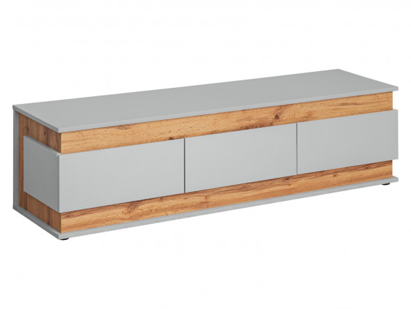 Szafka RTV BERLIN perłowy szary/dąb