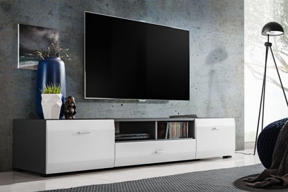 Szafka RTV CLIF grafit/biała