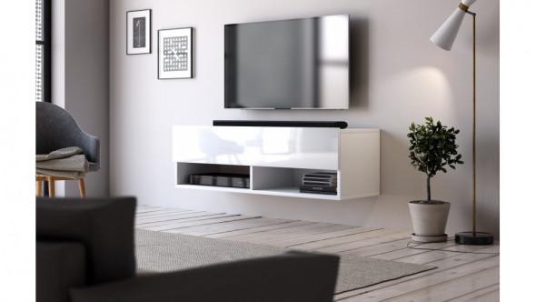 Szafka rtv DERBY 100 biały mat/biały połysk