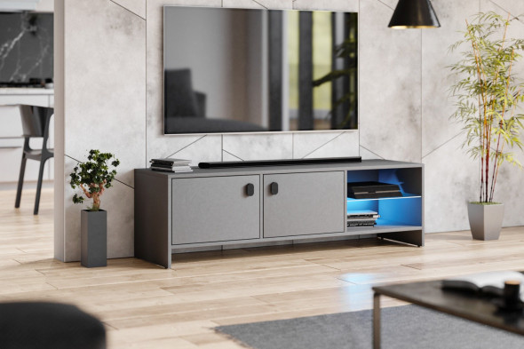 Szafka RTV DUO 140 szary mat